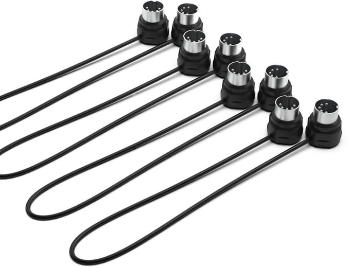 CME DIN5 MIDI Kabelset - 4-Pack - 30 cm - Low Profile 5-Pin DIN MIDI Kabels - Zwart