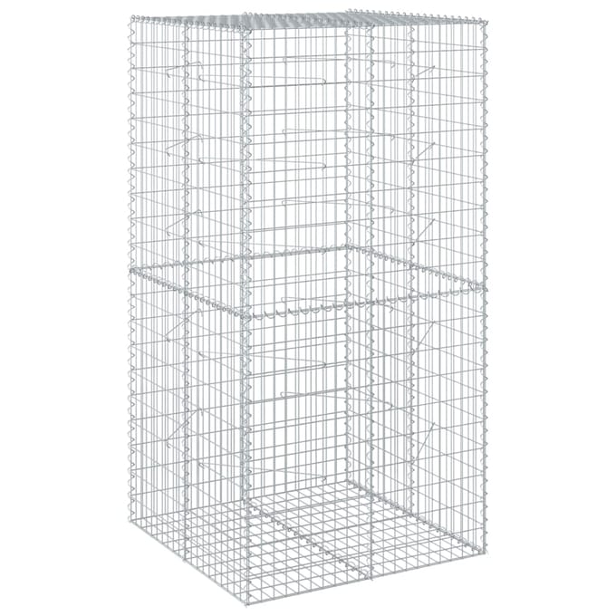 vidaXL - Schanskorf - 100x100x200 - cm - gegalvaniseerd - ijzer - zilverkleurig