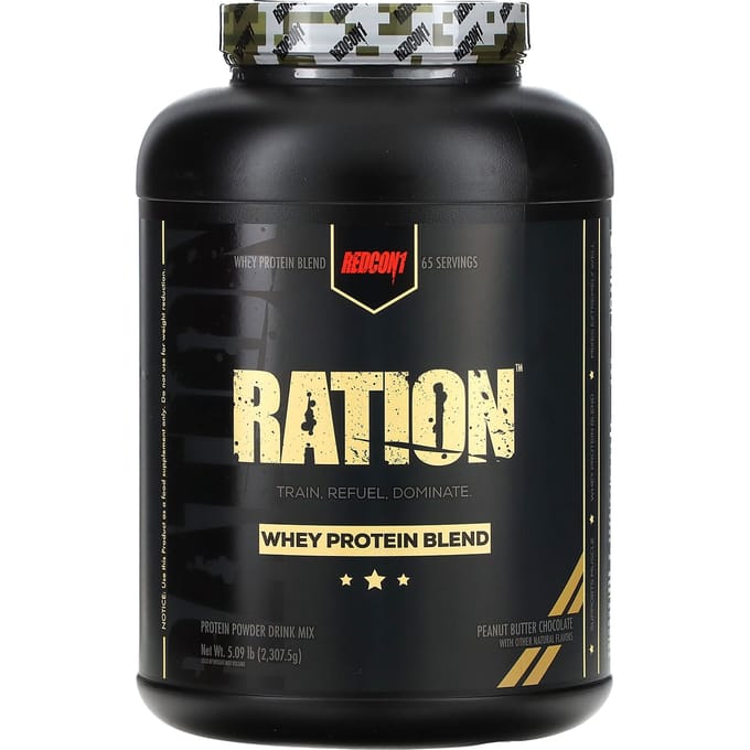 Redcon1, Ration, Wei-eiwitmix, Pindakaas- en chocoladesmaak, 5,09 lbs (2.307,5 g)
