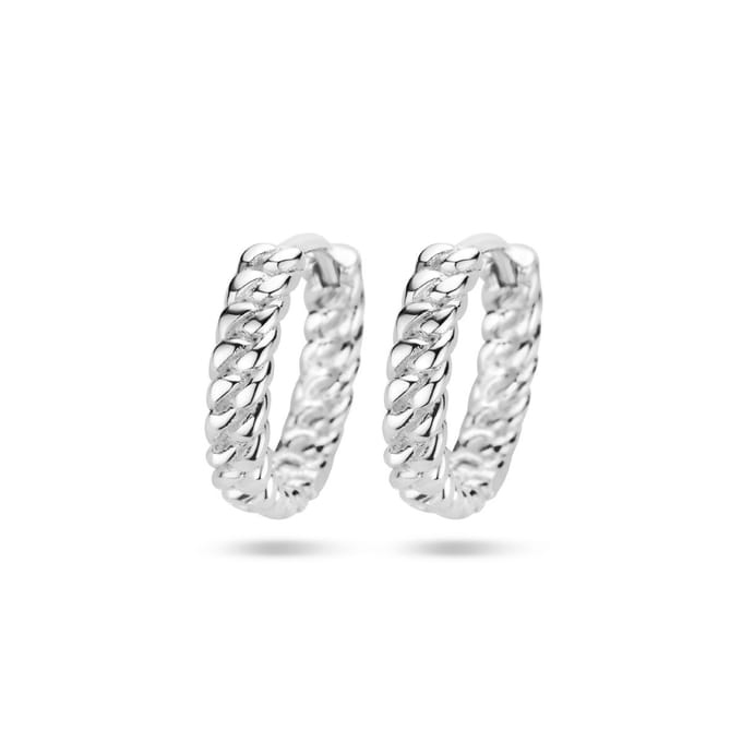 Zilver Gerhodineerd Klapoorringen 1336630