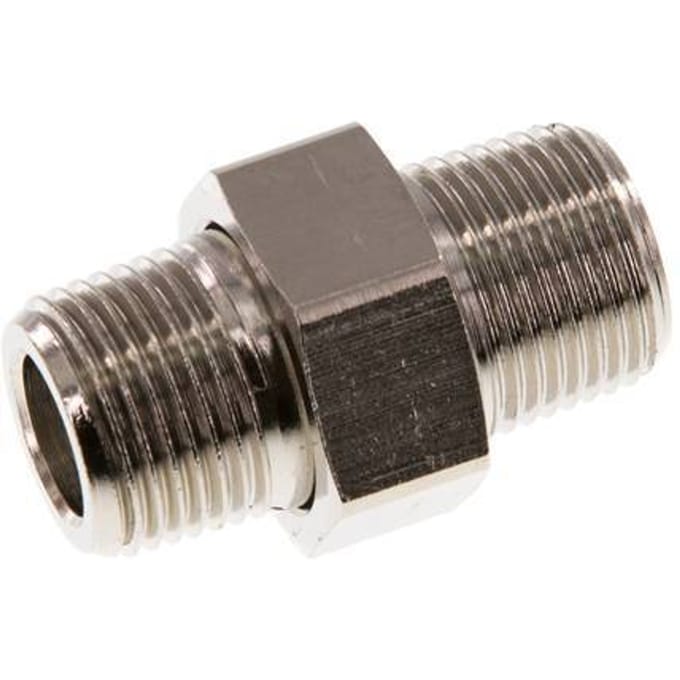 R 3/8'' Vernikkeld Messing Borstnippel 3-delig met Conische afdichting 16 Bar [2 Stuks]