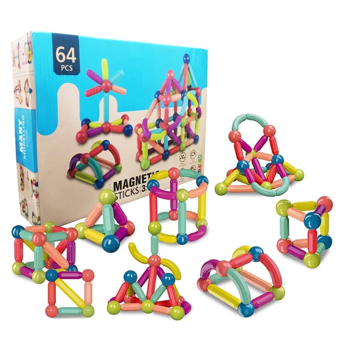 Super Magnetisch - Grote Magnetische Blokken 64 Stuks  3+
