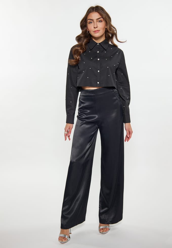 Faina overhemdblouse Dames zwart