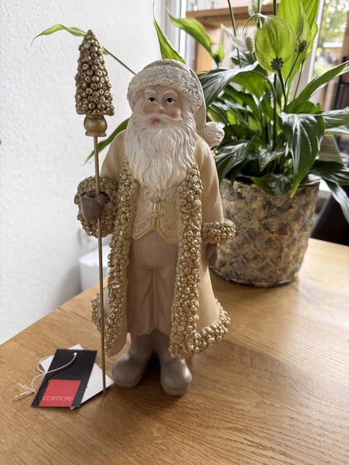 Decoratie Kerstman Goud 14x11x30