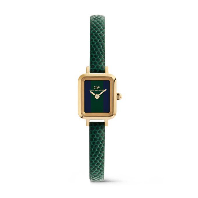 Daniel Wellington DW Watch Quadro Mini Green Lizard Warwick Gold 15mm