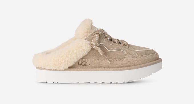 UGG Lowmel Slippers en Sandalen Dames - Beige - Maat 41 - Leer