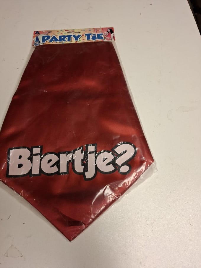 Fun Stropdas Rood XXL Biertje