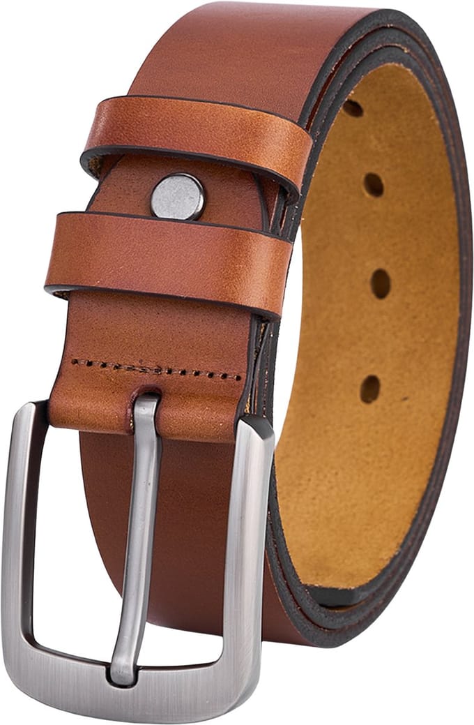 De Lederwaren Ambacht - Rundleer Riem - Heren - Cognac - Maat 100