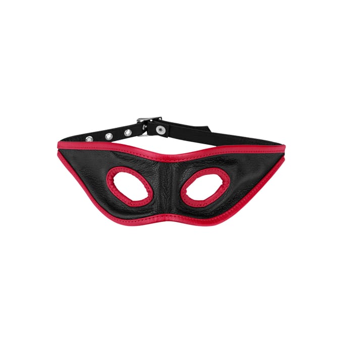 Masker Leer Met oog uitsparingen - Zwart/Rood