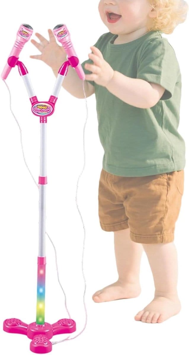 Kinder Microfoon - Karaoke Machine - Zingen en Optreden - Verstelbare Standaard - Tot 104 cm - Zwart
