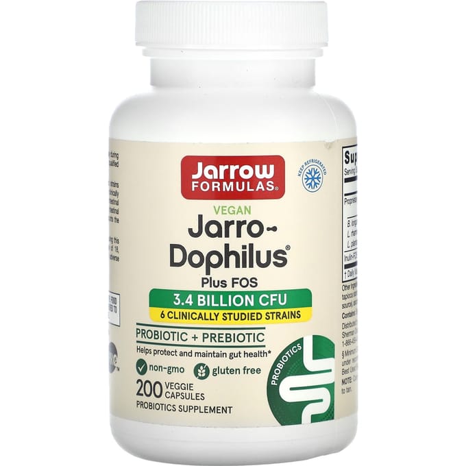 Jarrow Formulas, Jarro-Dophilus + FOS, 3,4 miljard, 200 capsules