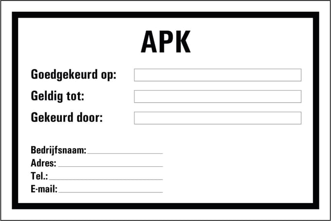 APK sticker 75 x 50 mm