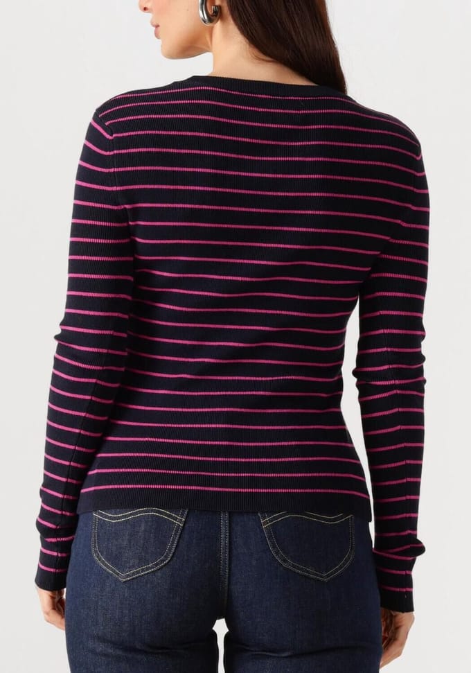 Ydence Knitted Top Devina Tops & T-shirts Dames - Shirt - Multi - Maat XS