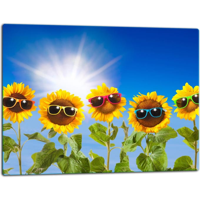 TMK ArtDeko - Snijplank - 52x40 cm - Glas - Bloemenontwerp