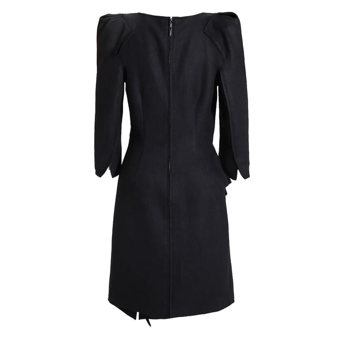 Stretch suede jurk met ruches op rok