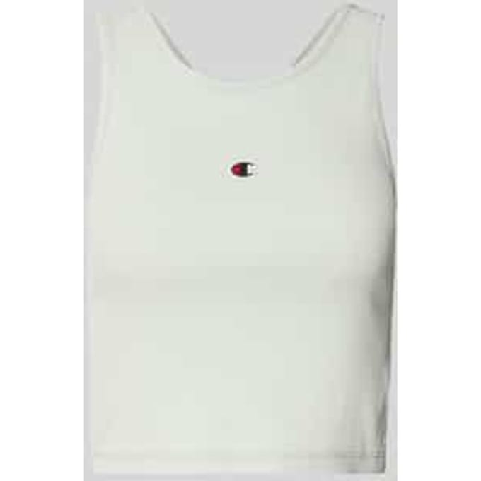 Fitted fit korte top met labelstitching