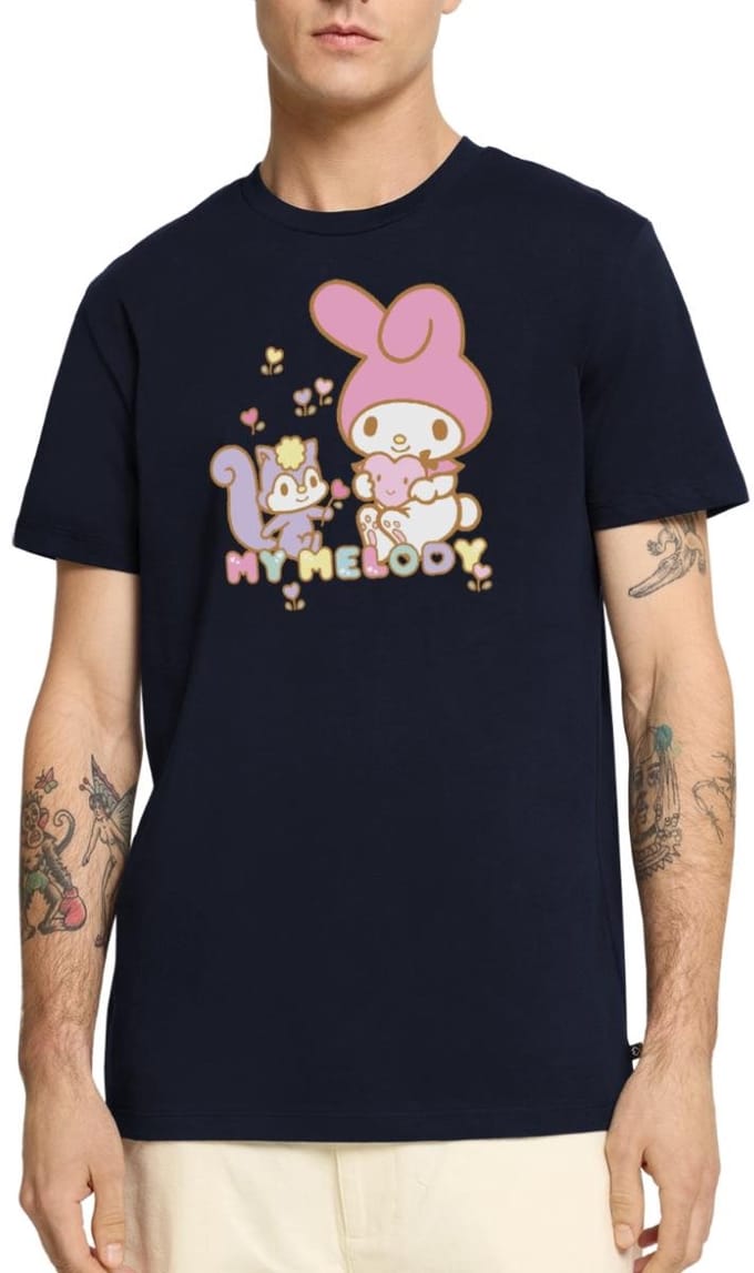 My Melody Plukt Hartbloemen Met Risu Premium T Shirt Heren