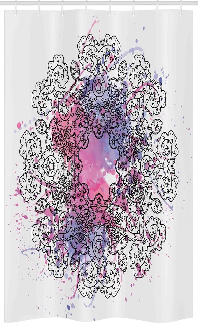 ABAKUHAUS Aquarell Douchegordijn – Smal – 120x180 cm – Polyester, Lila/Grijs