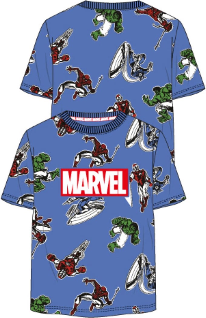 Marvel T-shirt Blauw Katoen Maat 128