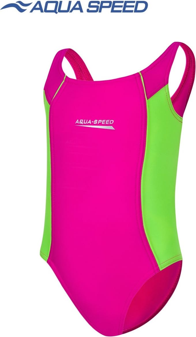 Aqua Speed Luna Badpak - Zwemkleding Meisjes - Roze/Lime 122