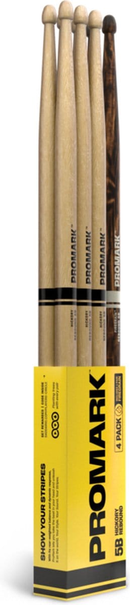 Promark RBH595AW-4PFG Rebound - 5B Hickory - Bonus Pack