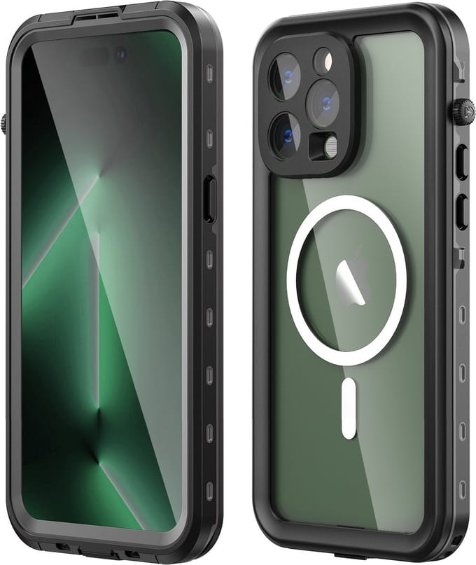 Turtle Shift Volledig waterdicht en stofdicht hoesje Geschikt Voor iPhone 14 Pro Max - Magnetische ring