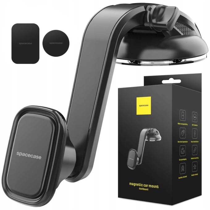 Spacecase Magnetische Autohouder Sc11 Voor Telefoon Zwart