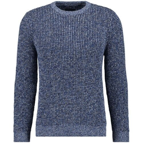Ragman Trui Structure Knit Pullover Roundneck Blauw-Grijs / male