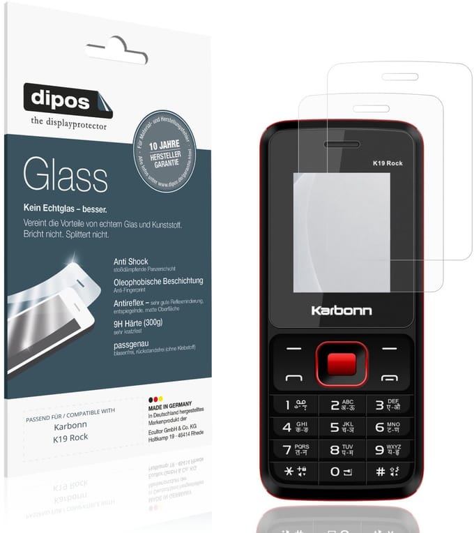dipos – 2x Matte Pantserfolie geschikt voor Karbonn K19 Rock | 9H Screenprotector