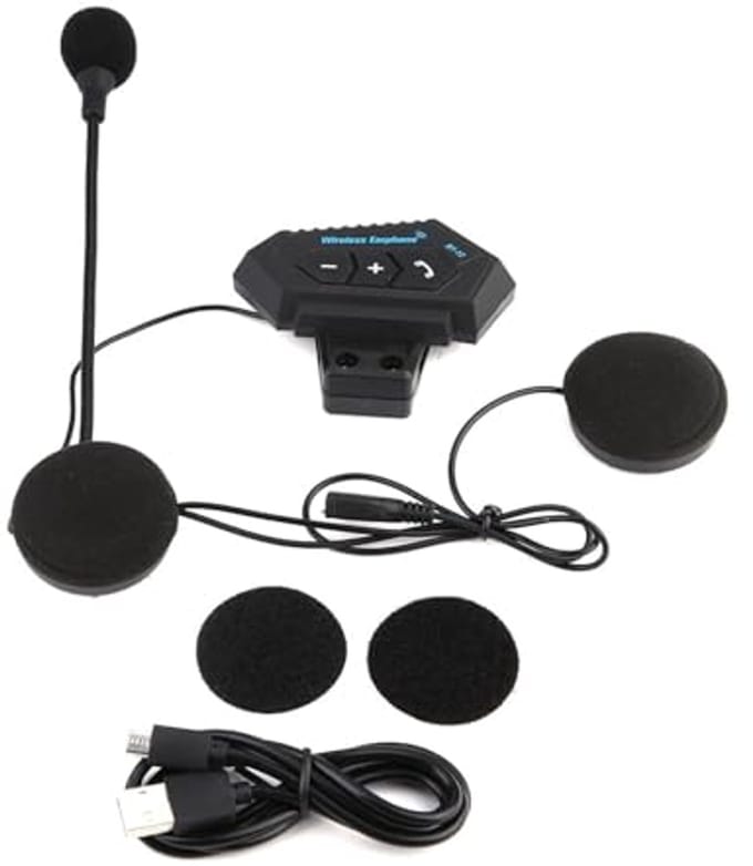 Ultradunne Bluetooth Headset voor Motorhelmen - Handsfree Bellen en USB Opladen