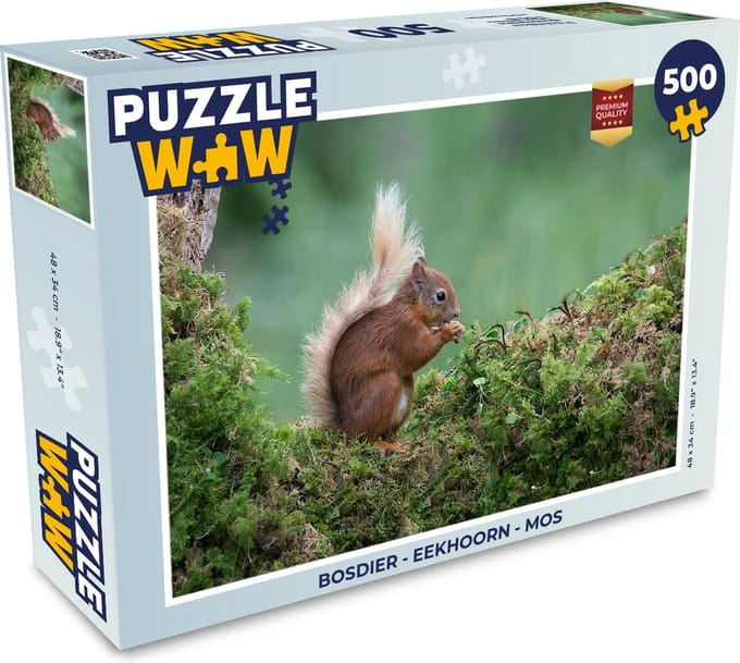 Puzzel Bosdier - Eekhoorn - Mos - Legpuzzel - Puzzel 500 stukjes