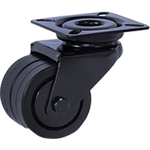 Meso Dubbel zwenkwiel TP-rubber zwart 60mm - 90kg draagvermogen