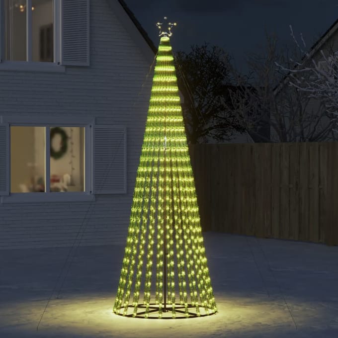 Vidaxl Sapin de Noël Conique Lumineux, 688 LED Blanc Chaud, 300 cm