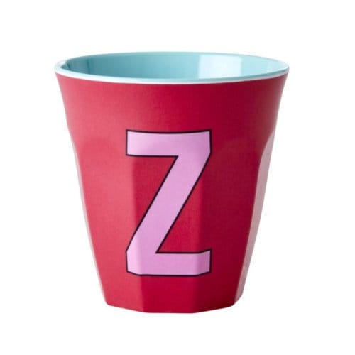 Rice melamine beker medium letter z red kiss