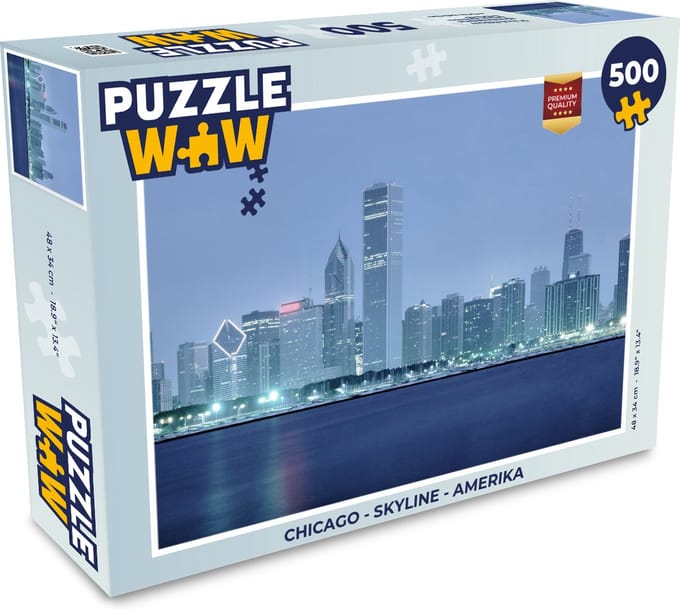 Puzzel Chicago - Skyline - Amerika - Legpuzzel - Puzzel 500 stukjes