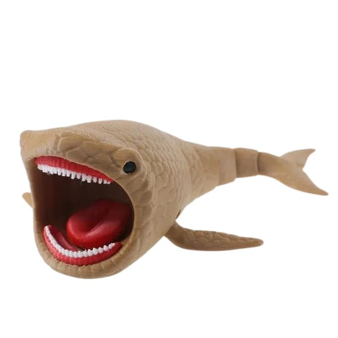 14-delig 3D-geprint Zeeeter Bloop Gran Maja Actiefiguur Model Speelgoedpop Kerstcadeau Gewrichts-beweegbaar Diepzee Monster Beeldjes beige