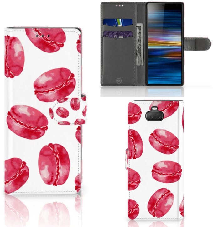 Sony Xperia 10 Book Cover Pink Macarons