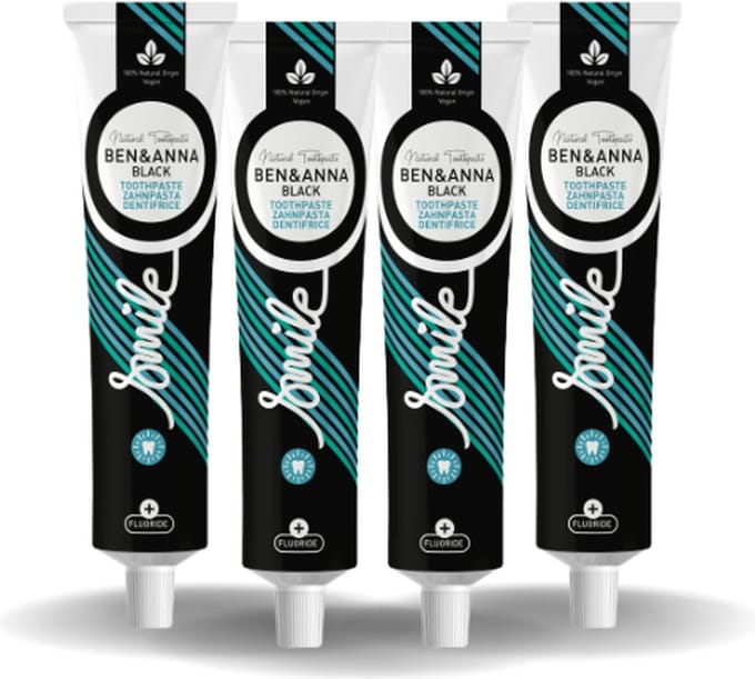 BEN&ANNA - Toothpaste Smile with Fluoride Black - 75ml - 4 Pak
