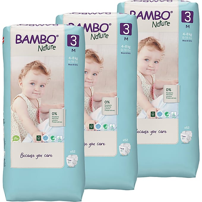 Bambo Nature Luier Maat 3 Voordeelverpakking 156 stuks