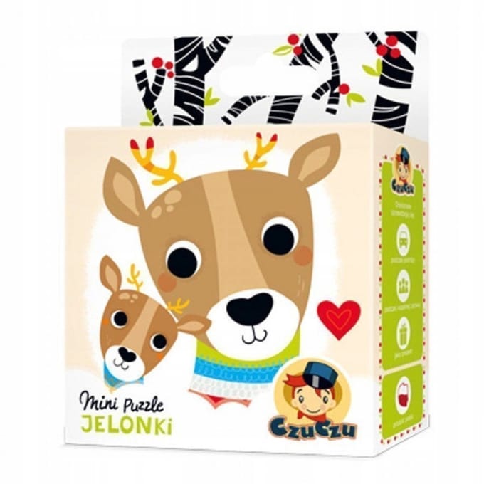 CzuCzu Mini Puzzel Herten 25 Stuk - Educatief Speelgoed