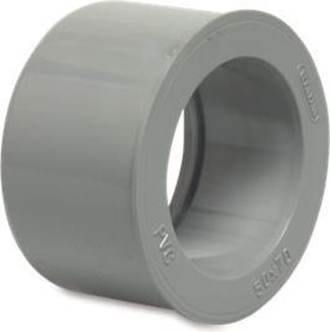 PVC verloopring – 50 x 125 mm lijmmof x spie grijs KOMO