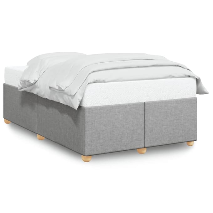 vidaXL - Bedframe - zonder - matras - 120x190 - cm - stof - lichtgrijs