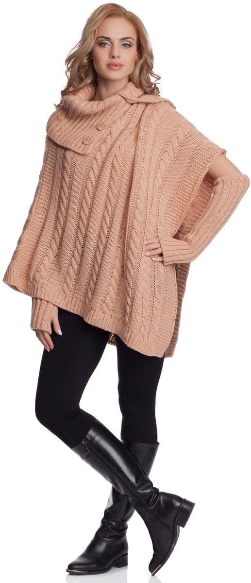 Merry Style Damesponcho – Abrikoos - MS-SE-NOEMI