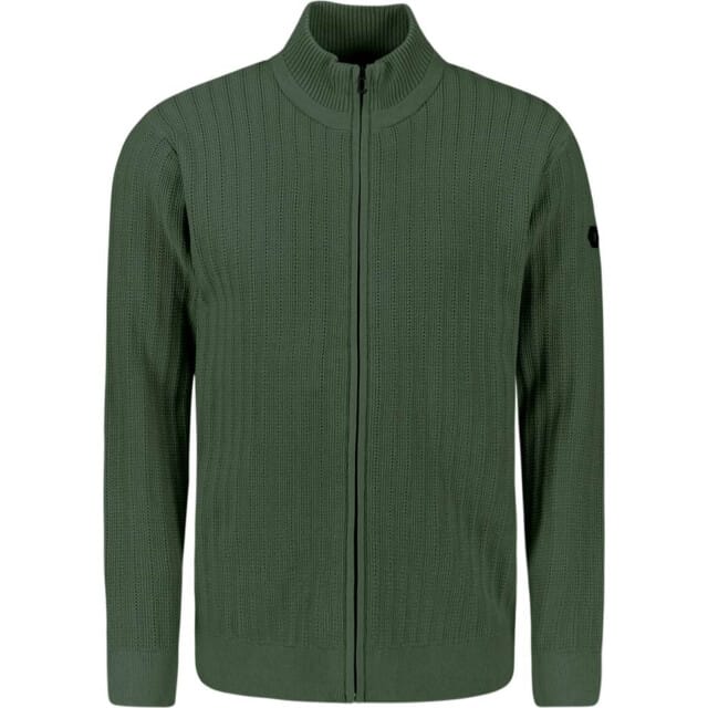 No Excess Cardigan full zip relief dark green