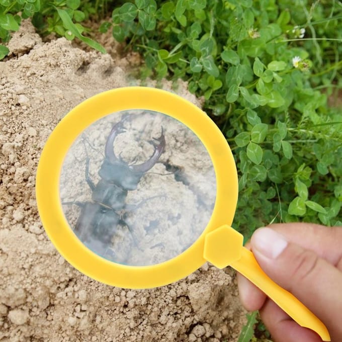 Plastic Handheld Kinderen 3X Vergrootglas Vergrootglas met Standaard Kinderen Educatief Speelgoed