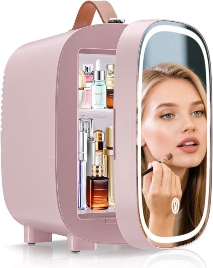DnA® Mini koelkast 4L - Skincare & make-up fridge - Mini Koelkasten - Roze - 16cm x 14cm x 21cm