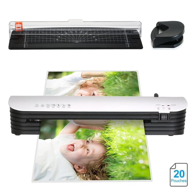 SL299 Laminator Machine Set A4 Formaat Warm en Koud Lamineren 2 Rollen Systeem met 20 Lamineren EU Plug