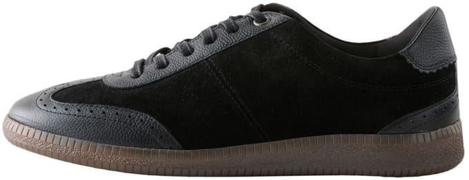 Next - Dames - Leren brogue sneakers met veters - Zwart
