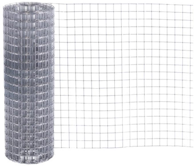 Volieregaas 25 x 25mm 1mm 50cm x 10m gegalvaniseerd.