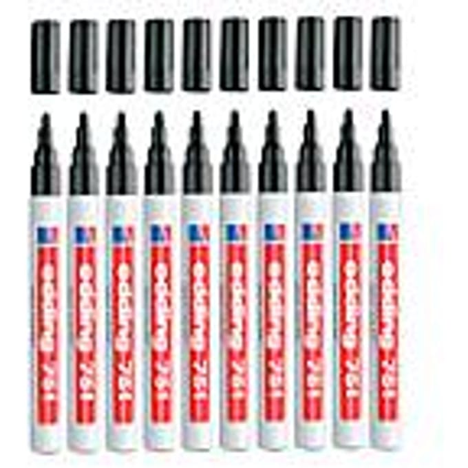 Permanente markeerstift Edding 751 Zwart 10 Stuks